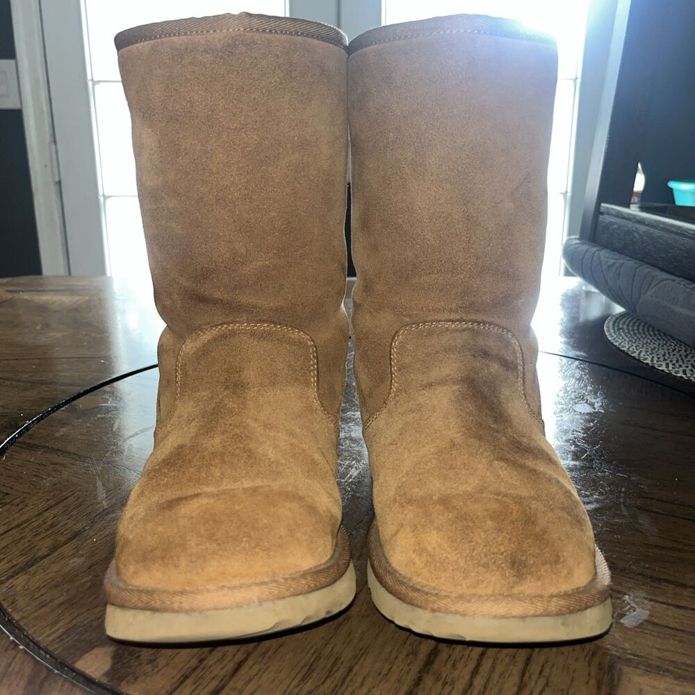 UGG 1103029K Lil Sunshine II Youth Sz 4 Boots Suede Shearling Tan Zipper